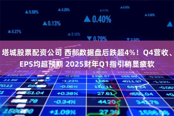 塔城股票配资公司 西部数据盘后跌超4%！Q4营收、EPS均超预期 2025财年Q1指引稍显疲软