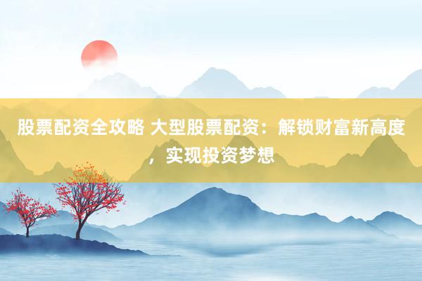 股票配资全攻略 大型股票配资：解锁财富新高度，实现投资梦想